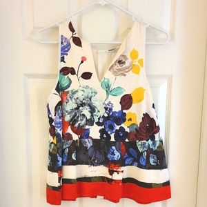 HD in Paris Floral Elise Tank Top 6 Cream EUC